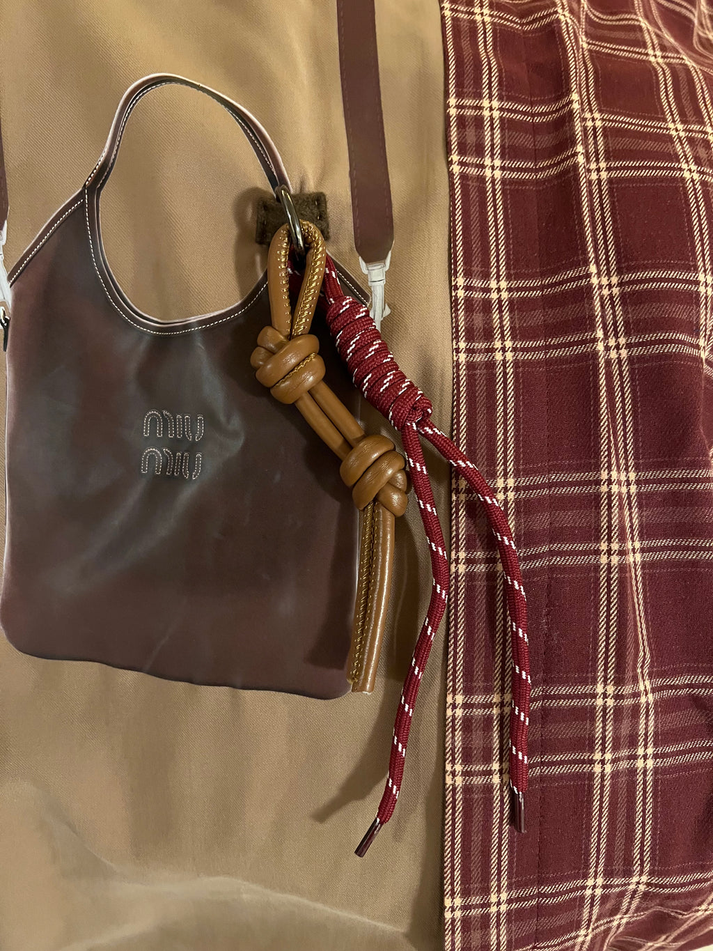 Brown or Red Off Shoulder kids Kaftan with brown Bag and hanging charm