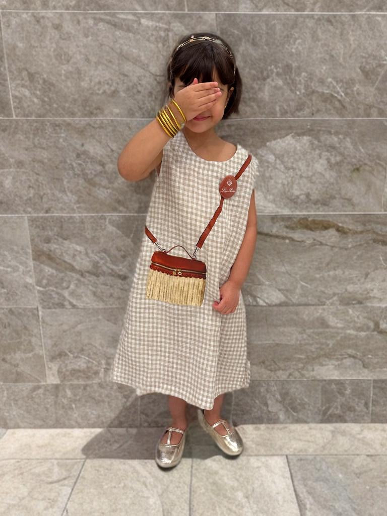 Linen Checked fancy dress