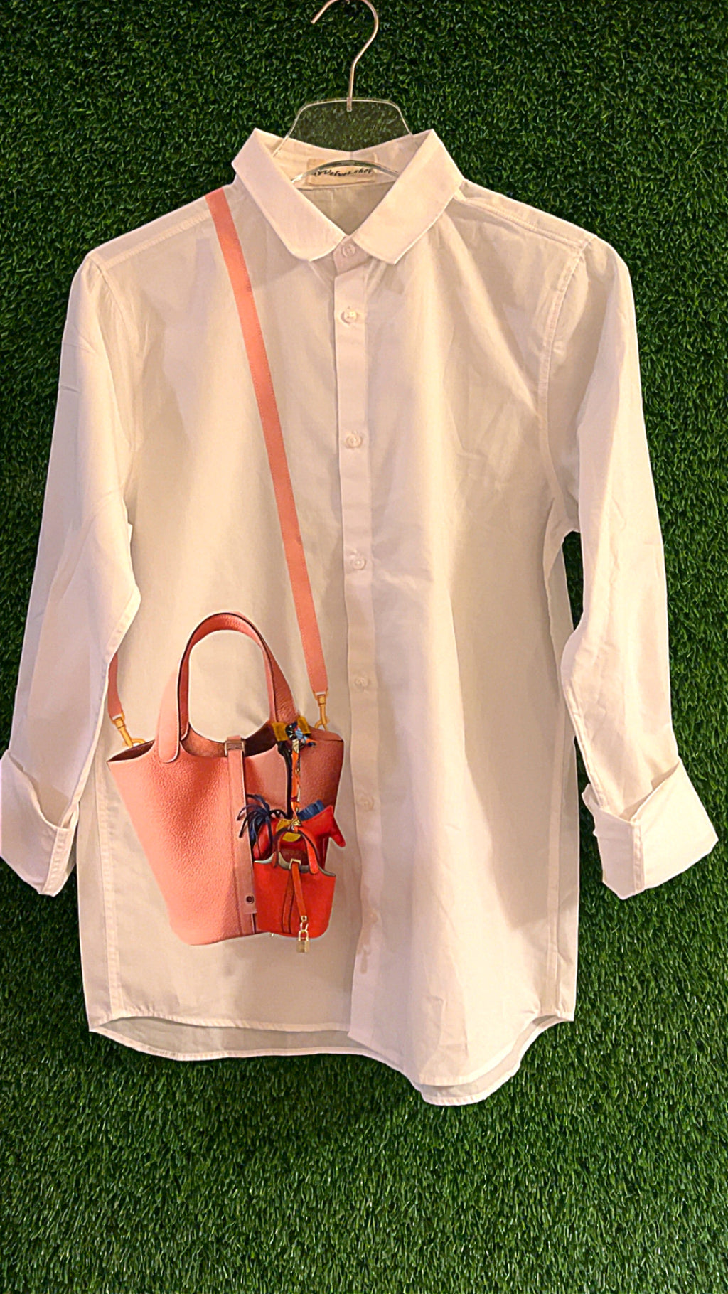 Amazing Creative white shirt with hanging bag