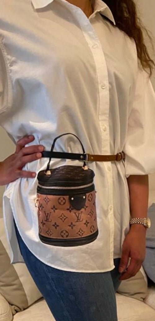 Amazing White shirt with plan brown belt