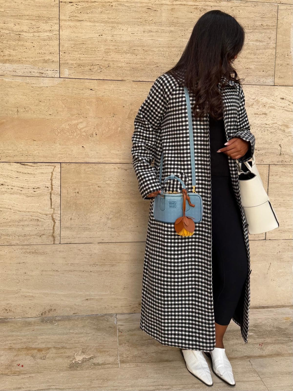 Black & white trendy Checked Jacket