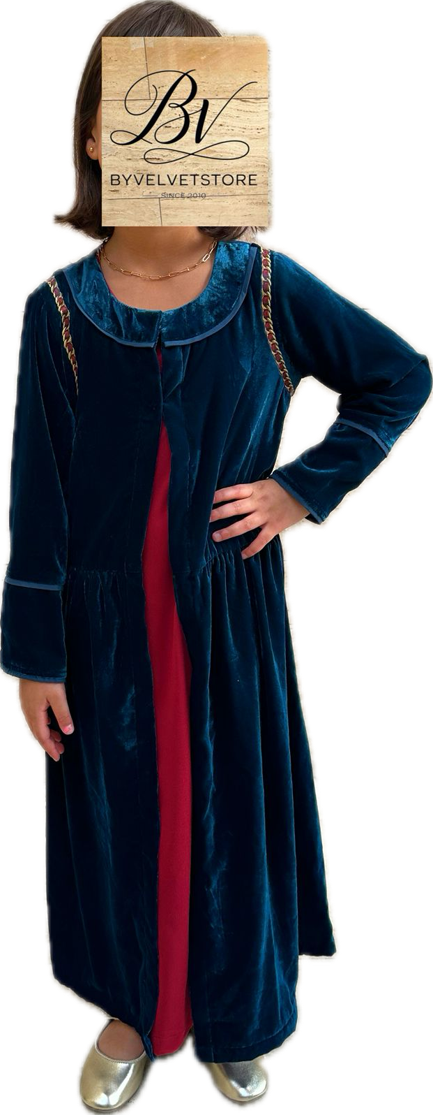 Two Piece fusion velvet Kaftan