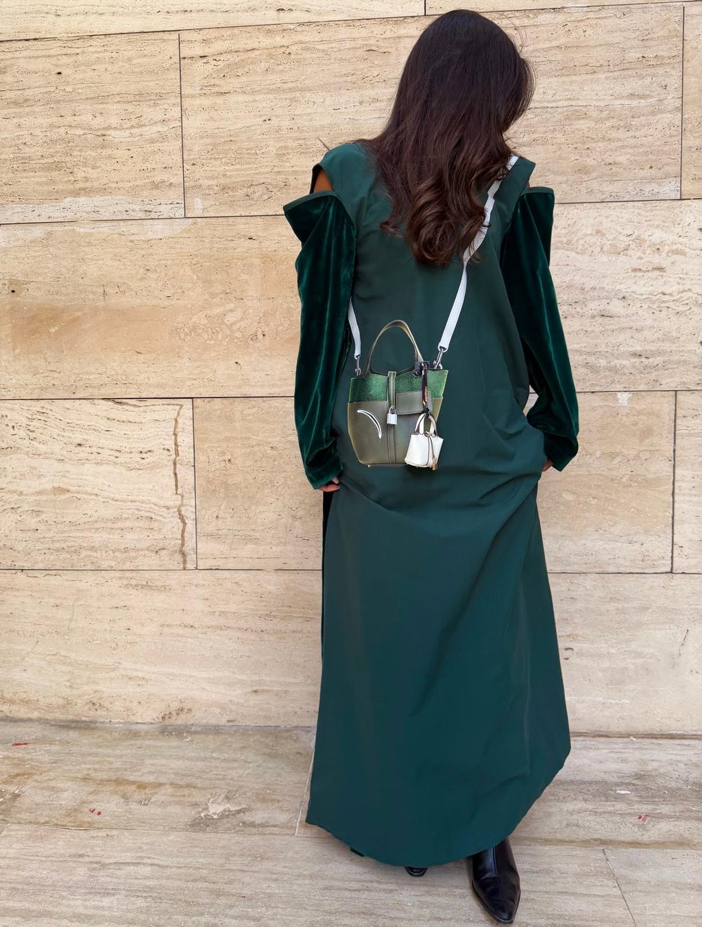 Best Seller 2026 Elegant Ramadan Off shoulder Green Kaftan 4