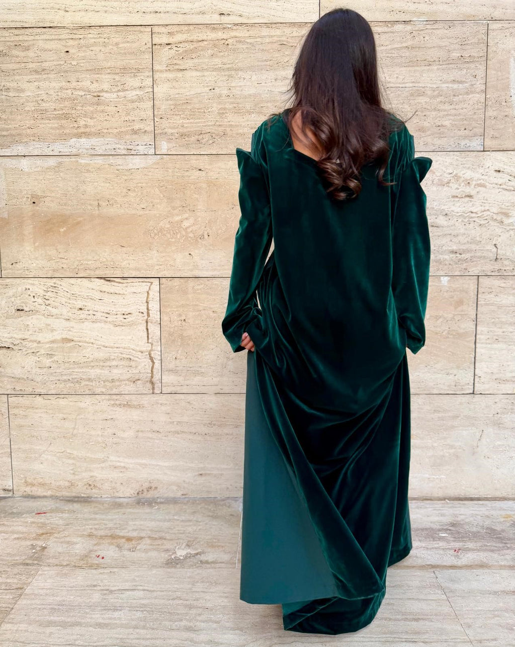 Best Seller 2026 Elegant Ramadan Off shoulder Green Kaftan 4