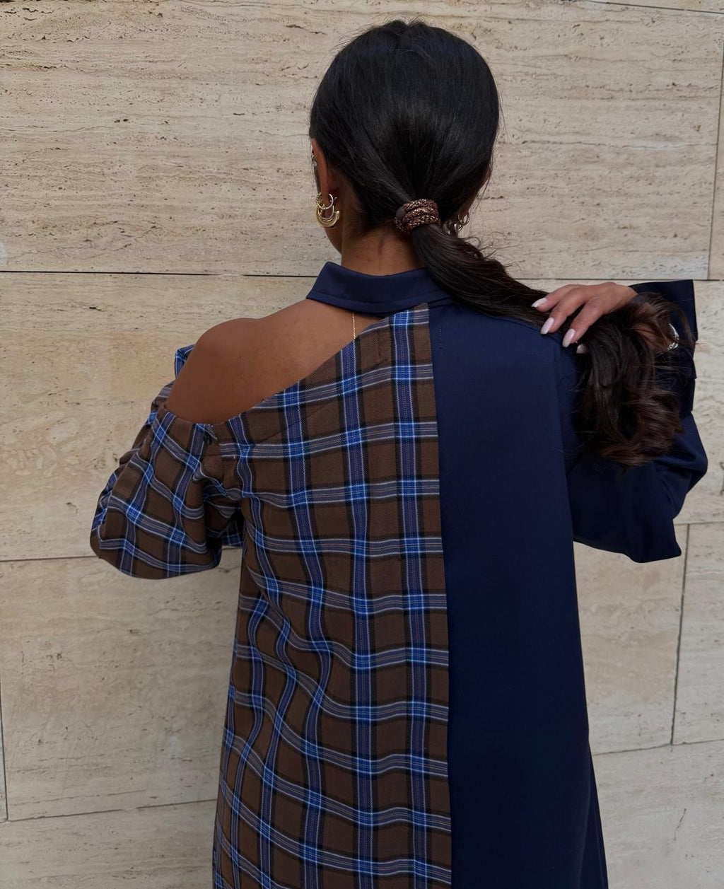 Best Seller 2026 Elegant Ramadan Off shoulder Navy Kaftan 3