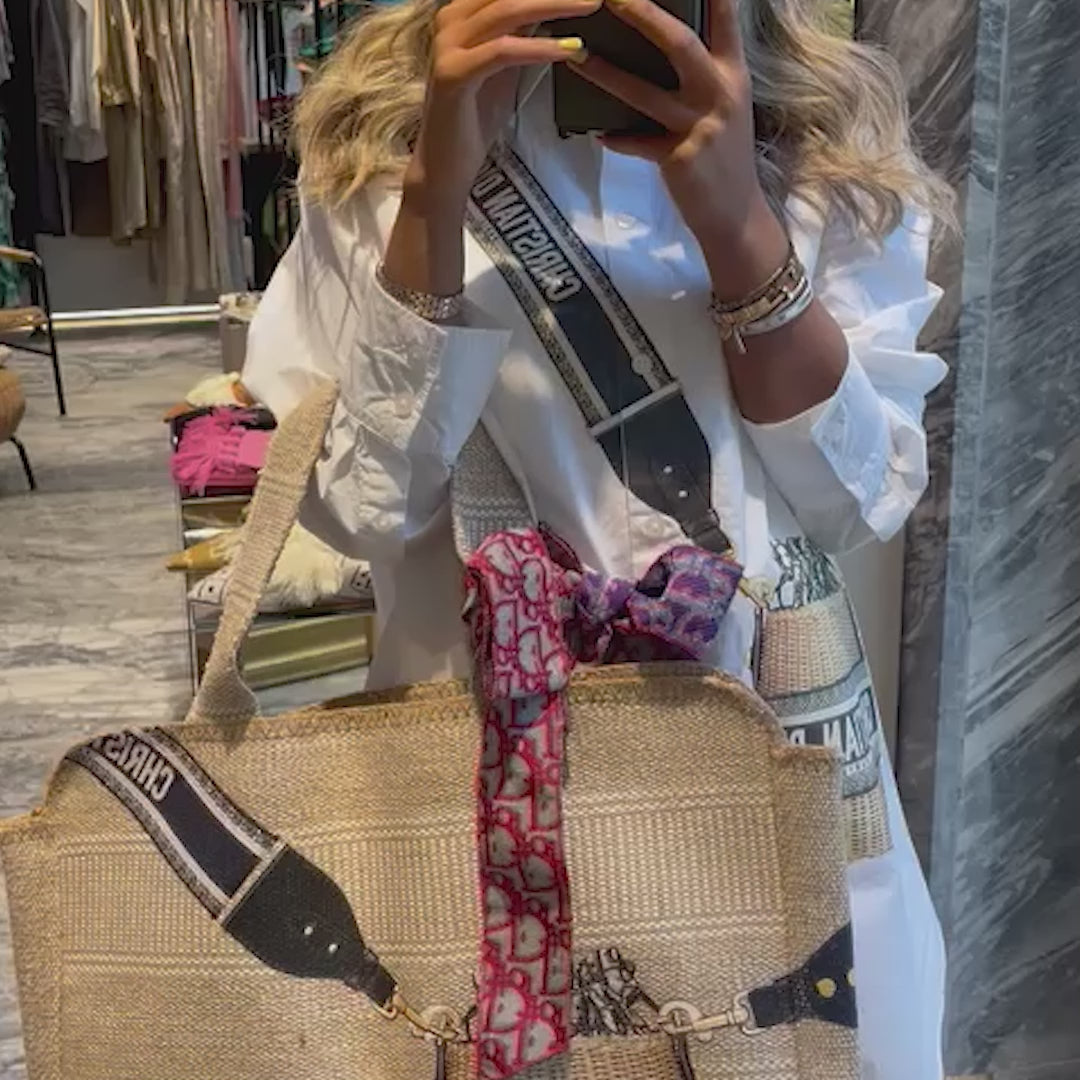 Fancy Basket bag white shirt