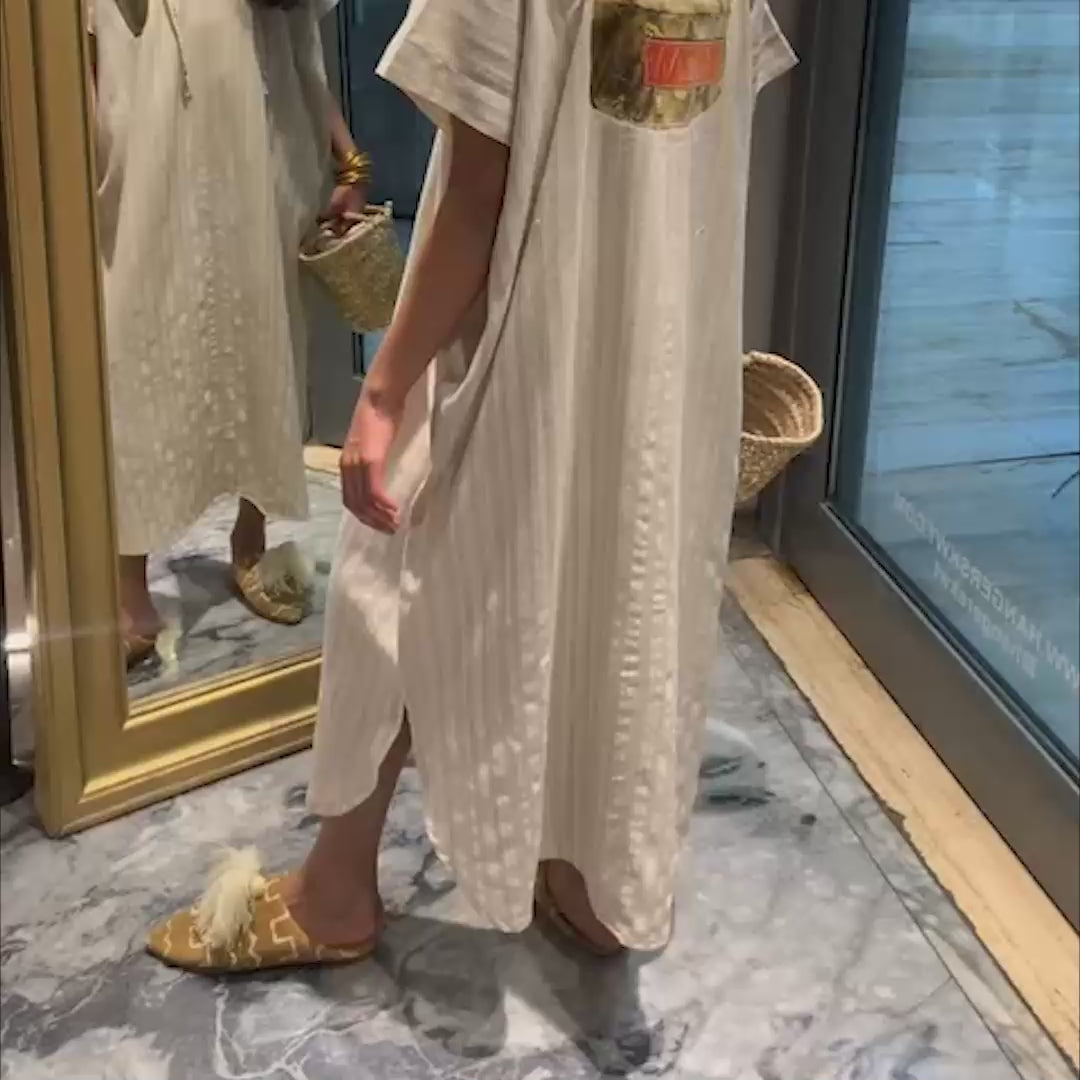 Linen greenery hat kaftan dress Kids