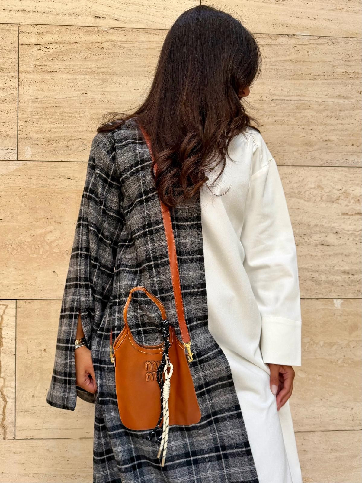 Best Seller 2026 Elegant Ramadan Checked Gray Kaftan 5